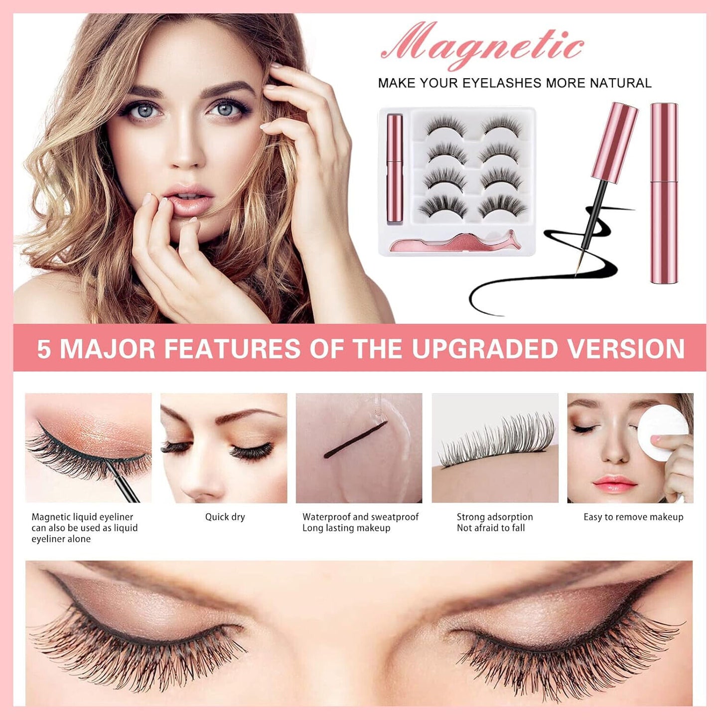 Magnetische Eyelashes Magnetic Eyeliner and Lashes Kit have Soft Wasserabweisend