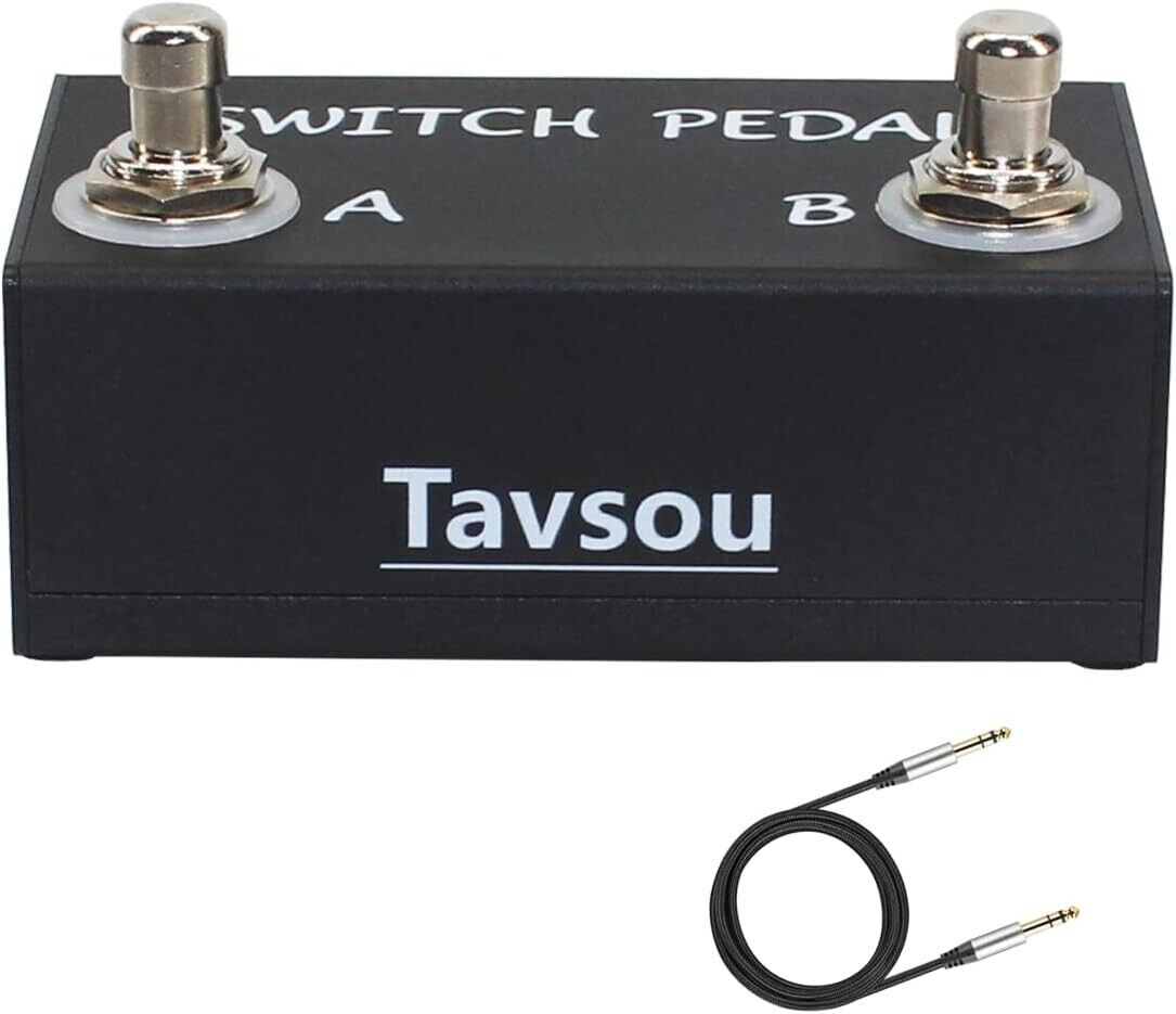 Tavsou Dual Switch Pedal Für Gitarre Effekt Pedal mit TRS Kabel Momentaner Fußsc
