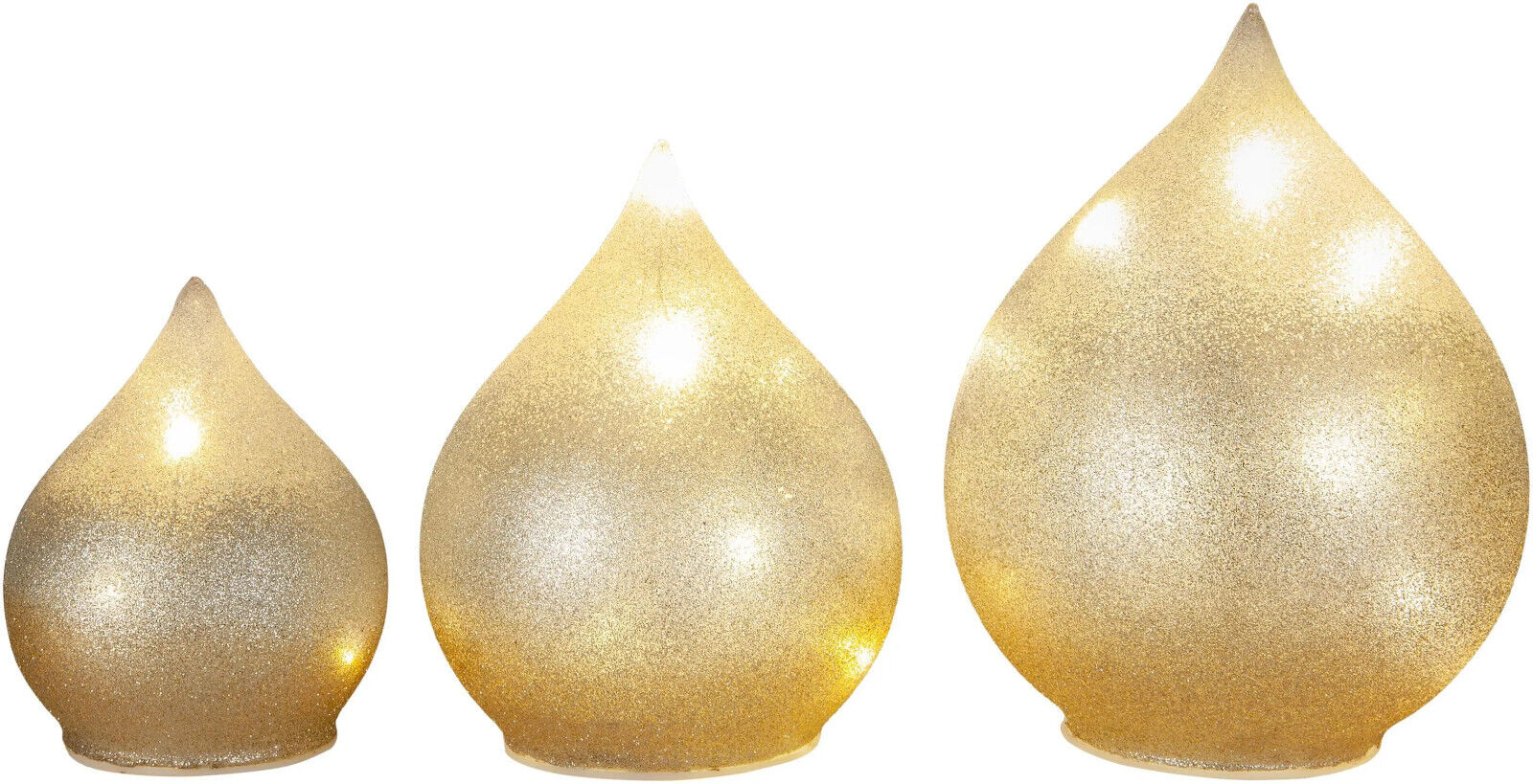 LED-Stimmungsleuchten "Glitter" 3er-Set LED Deko Stimmungslicht Dekoration