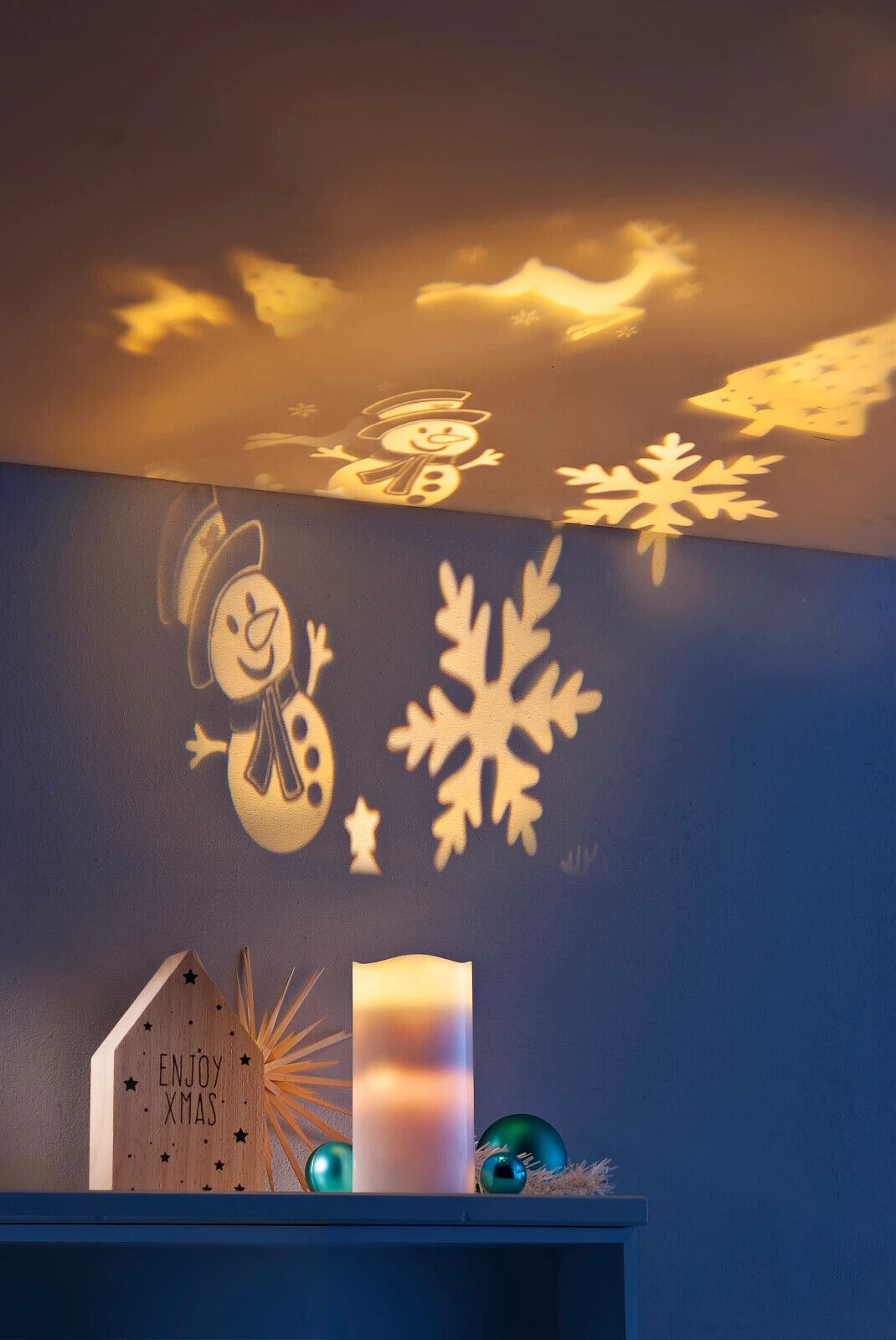LED-Projektorkerze "Seasons", 10-tlg. LED Deko Kerze Wohnungsdeko Stimmungslicht