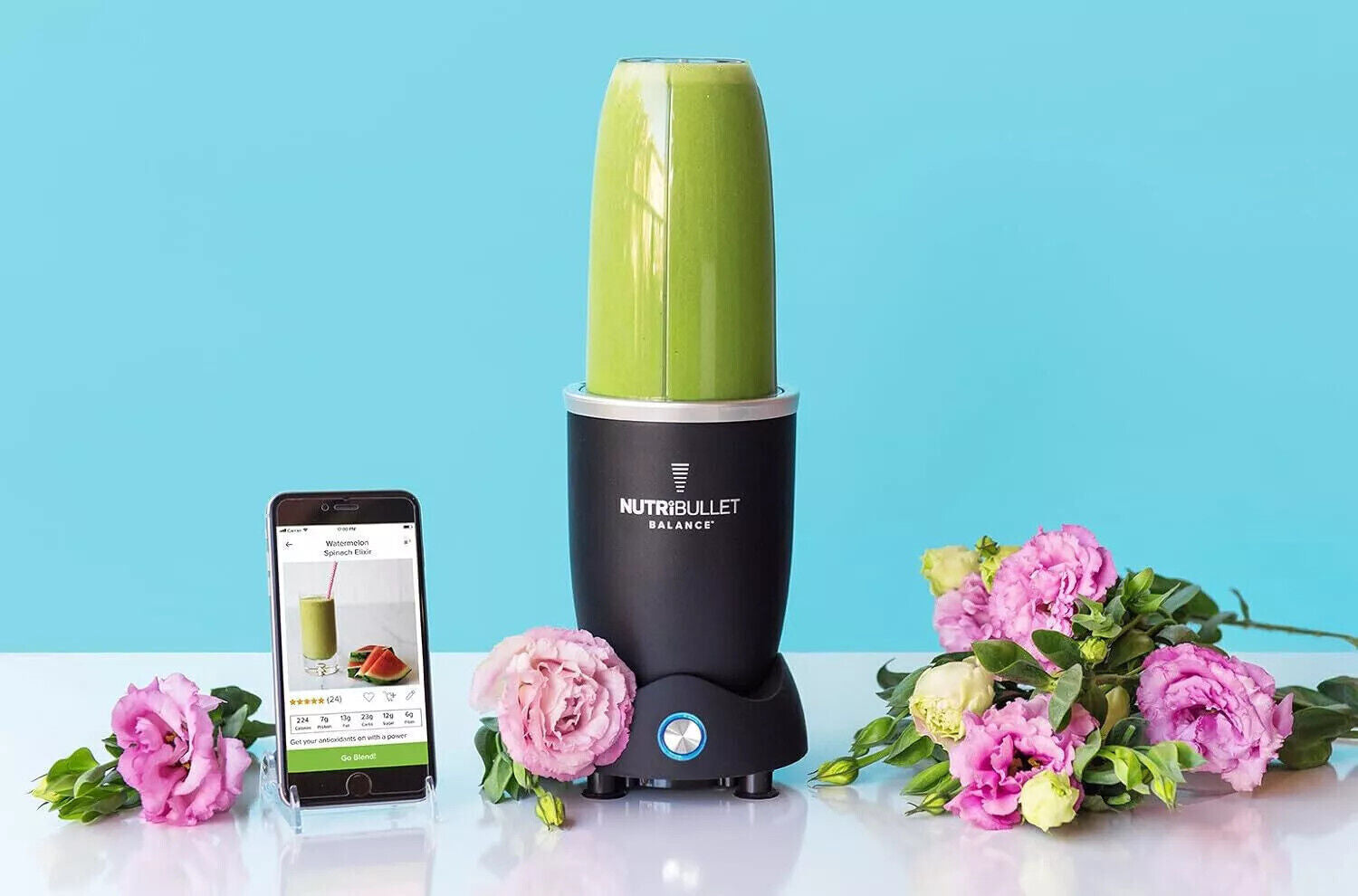NutriBullet Balance 1200 Watt schwarz Mixer mit Extraktor-Klinge macht Superfood