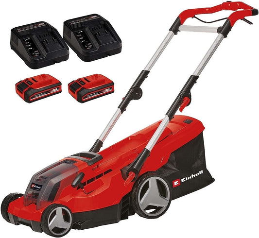 Einhell 2x Akku Rasenmäher GE-CM 36/37 Li-Solo Power X-Change 2x Ladegerät A20