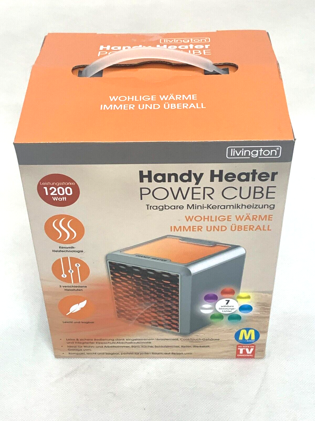 Livington Handy Heater Power Cube tragbare Mini-Keramikheizung