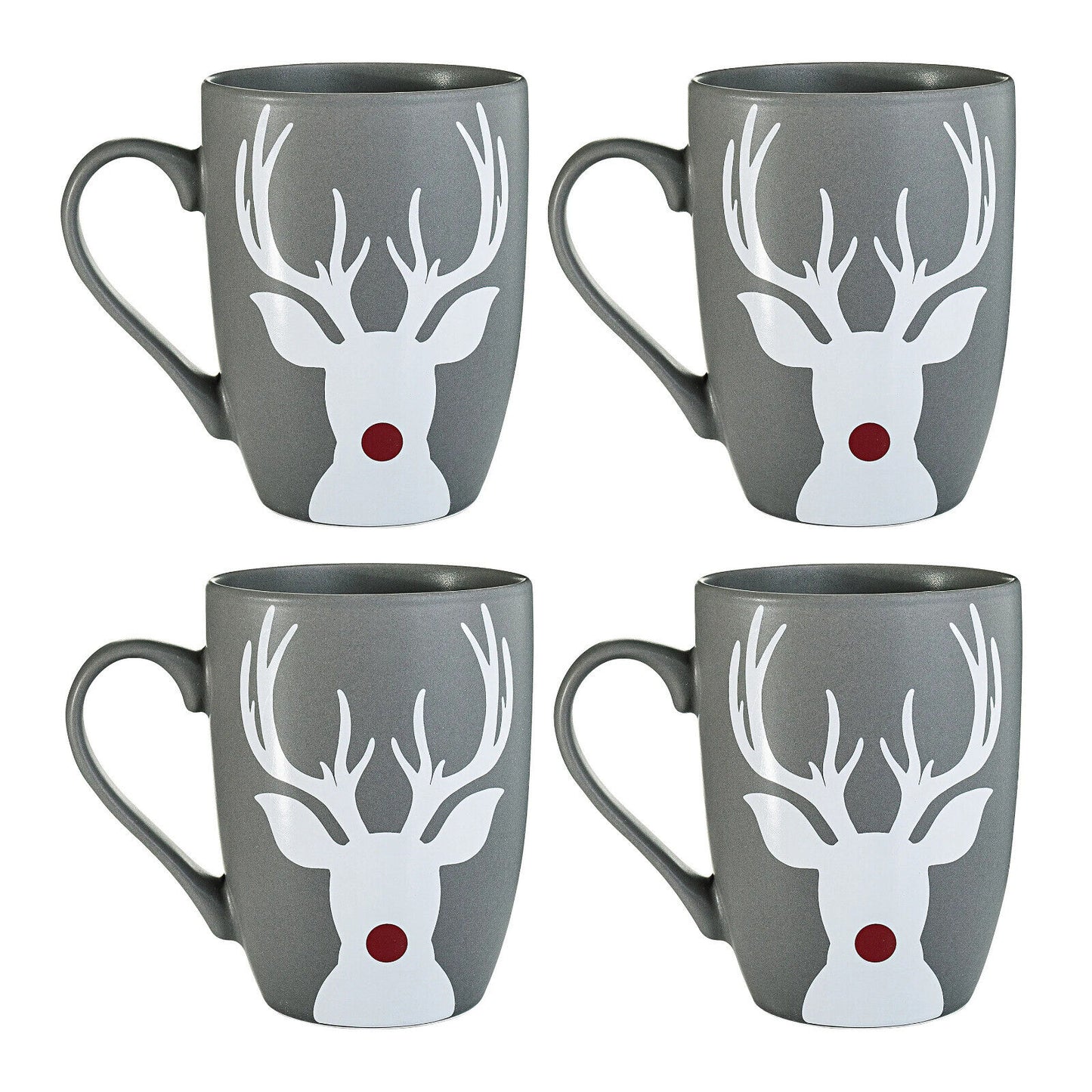 Tassen Rentier, 4er Set Porzellan Henkelbecher Kaffeetassen