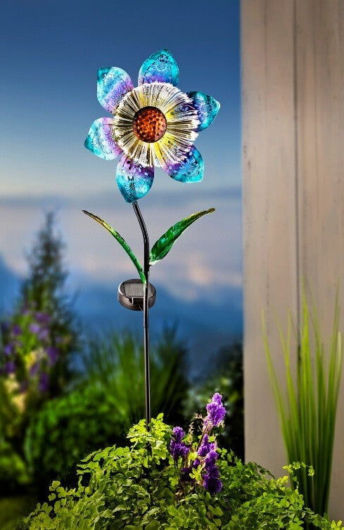 Solar-Gartenstecker "Flower Illusion" (Farbe: Türkis)