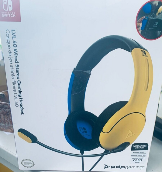 PDP Wired Headset LVL40 Yellow/Blue - Gelb/Blau - Nintendo Switch