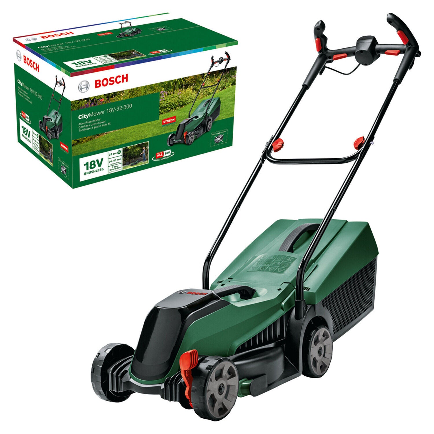 Bosch CityMower 18V-32-300 Akku-Rasenmäher Grün/Schwarz