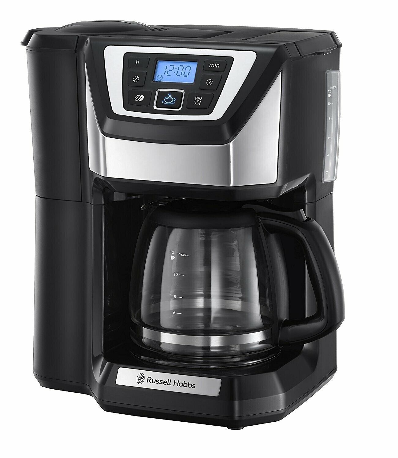Russell Hobbs 22000-56 Chester Grind und Brew Glas-Kaffeemaschine mit Mahlwerk -