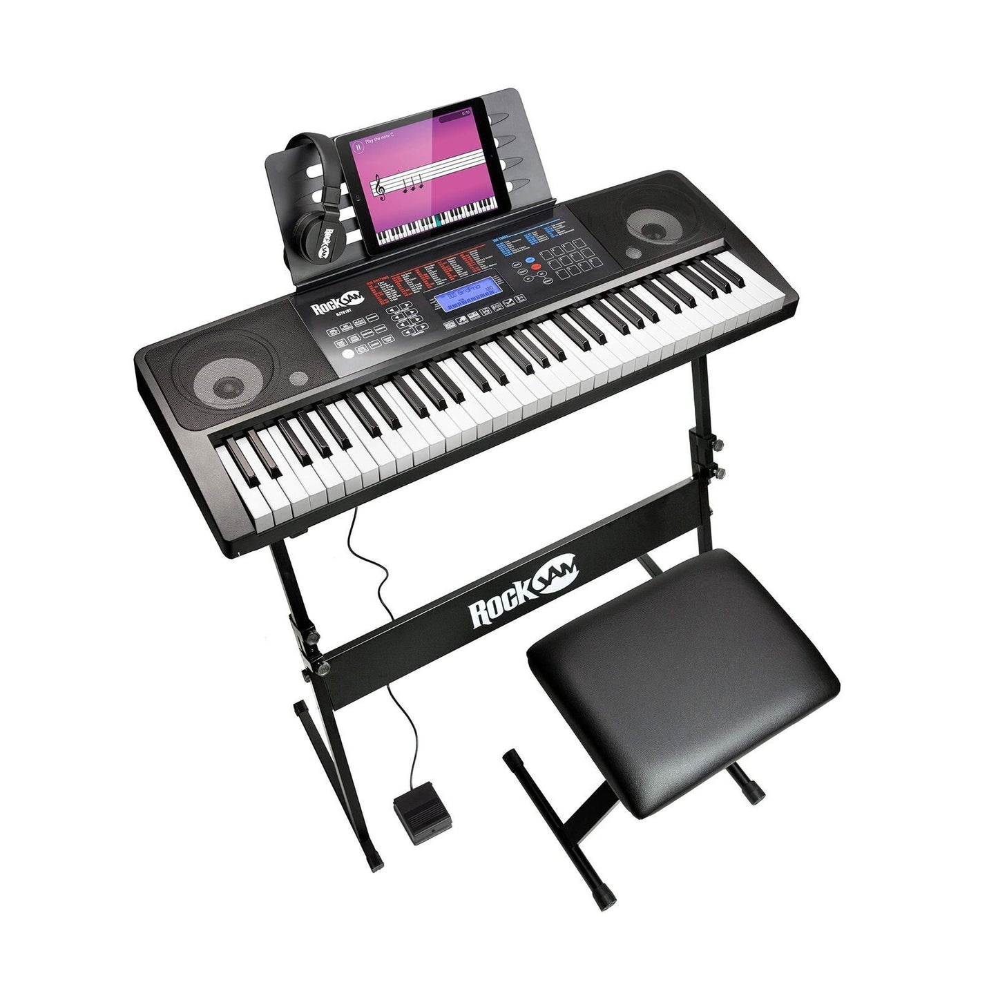 RockJam RJ761-SK 61 Tasten Elektrisches Keyboard - Schwarz